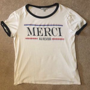 Charlotte Rouse “Merci, Au Revoir” White top
